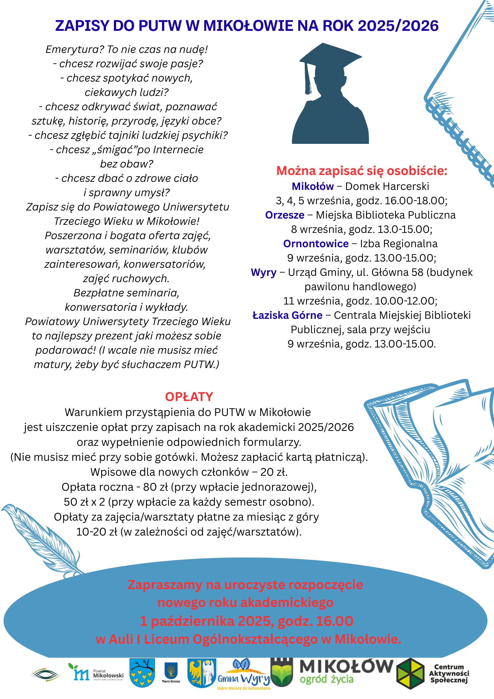 Grafika zawierająca informacje dotyczące zapisów do PUTW w Mikołowie.png