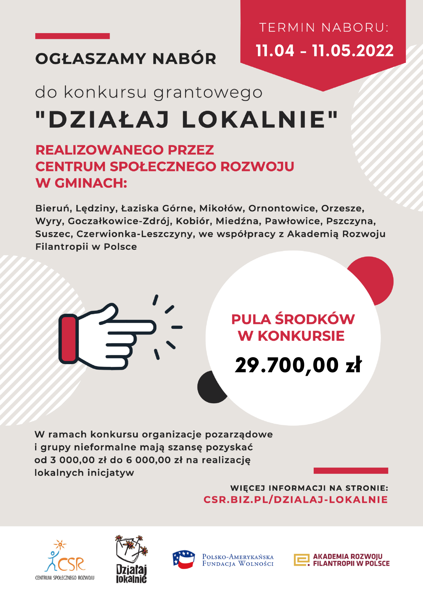Ruszył nabór wniosków w ramach programu „Działaj Lokalnie” realizowanego przez Centrum Społecznego Rozwoju.png