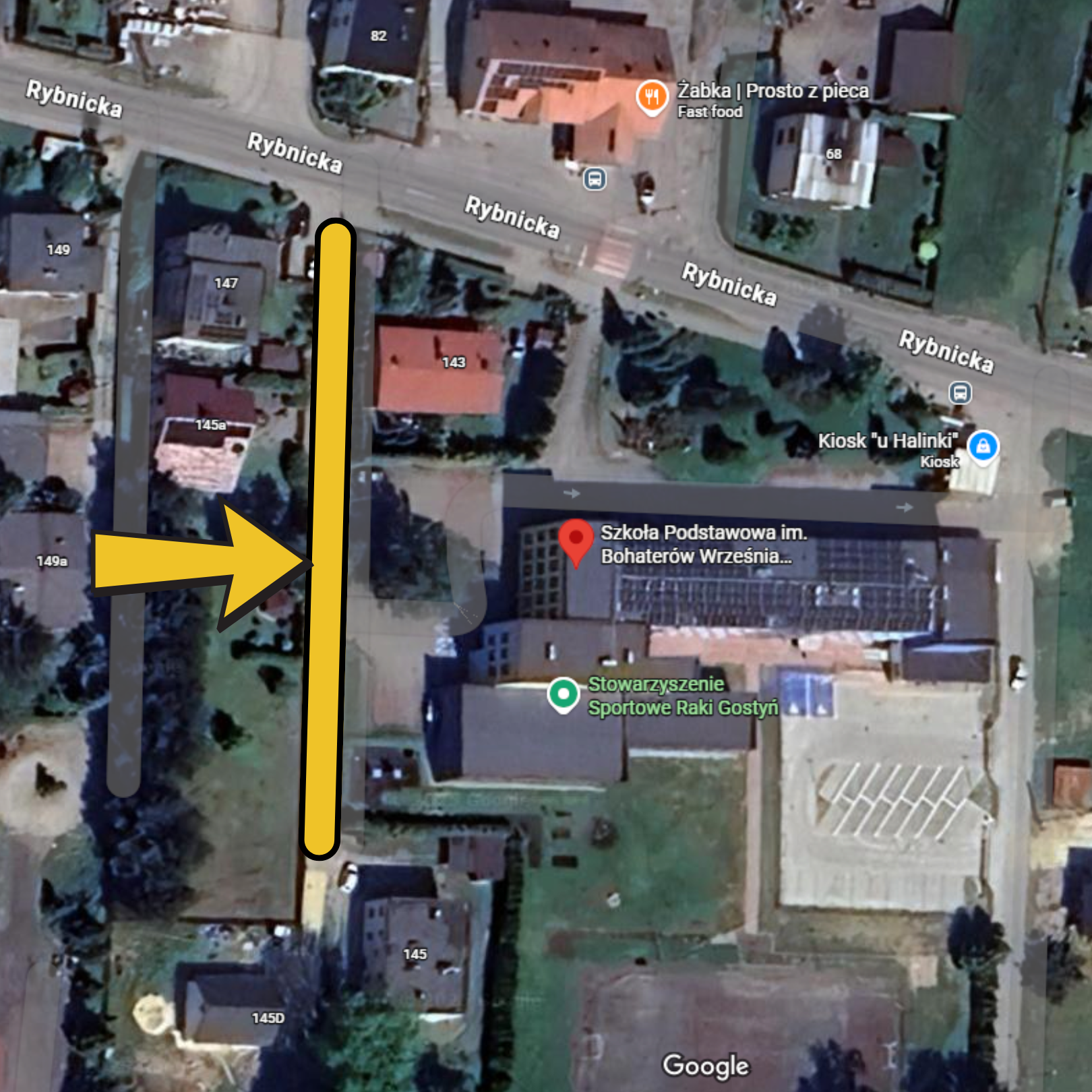 Mapa z zaznaczonym odcinkiem drogi.png